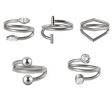 Titanium G23 Bend Nose Ring Round Ball Ear Bone Piercing