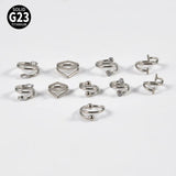 Titanium G23 Bend Nose Ring Round Ball Ear Bone Piercing