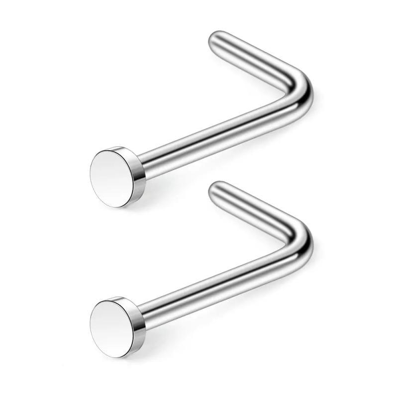316L Surgical Steel Nose Stud Ring with 2MM Flat Top - 2-6PCS