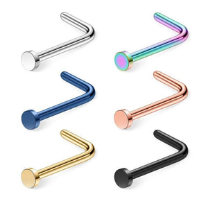 316L Surgical Steel Nose Stud Ring with 2MM Flat Top - 2-6PCS