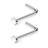 316L Surgical Steel Nose Stud Ring with 2MM Flat Top - 2-6PCS