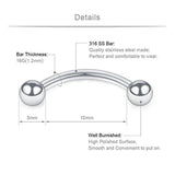 8PCS 16G Crystal Ferido & Ball Curved Barbell Body Piercing Jewelry