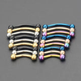 8PCS 16G Crystal Ferido & Ball Curved Barbell Body Piercing Jewelry