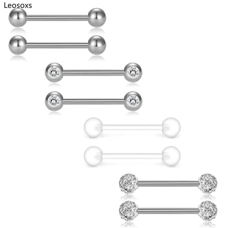 Leosoxs 8pcs Stainless Steel Barbell Tongue Ring Set