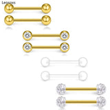 Leosoxs 8pcs Stainless Steel Barbell Tongue Ring Set