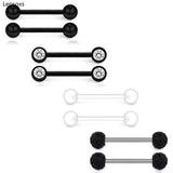 Leosoxs 8pcs Stainless Steel Barbell Tongue Ring Set