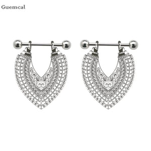 2pcs Stainless Steel Ethnic Style Breast Ring