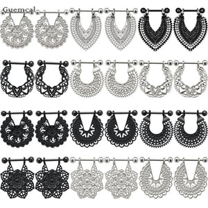2pcs Stainless Steel Ethnic Style Breast Ring