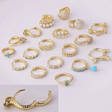 Irregular Copper Zircon Earbuckle Piercing Earrings