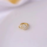 Irregular Copper Zircon Earbuckle Piercing Earrings