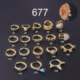Irregular Copper Zircon Earbuckle Piercing Earrings