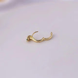 Irregular Copper Zircon Earbuckle Piercing Earrings