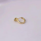 Irregular Copper Zircon Earbuckle Piercing Earrings
