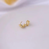 Irregular Copper Zircon Earbuckle Piercing Earrings