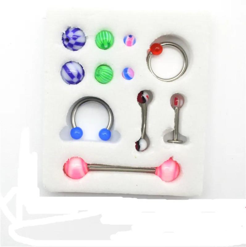 Body Jewellery Set Piercing Eyebrow Lip Stud Belly Ear