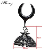 Stainless Steel Moth Butterfly Pendant Ear Tunnel Plug Expander