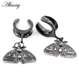 Stainless Steel Moth Butterfly Pendant Ear Tunnel Plug Expander