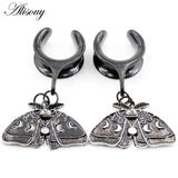 Stainless Steel Moth Butterfly Pendant Ear Tunnel Plug Expander