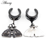 Stainless Steel Moth Butterfly Pendant Ear Tunnel Plug Expander