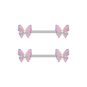 Leoxoxs 1 Pair Zircon Milk Ring Drops Oil Milk Ring Nail Piercing Ornaments