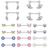 Leoxoxs 1 Pair Zircon Milk Ring Drops Oil Milk Ring Nail Piercing Ornaments
