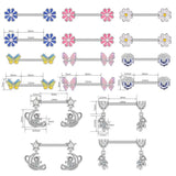 Leoxoxs 1 Pair Zircon Milk Ring Drops Oil Milk Ring Nail Piercing Ornaments
