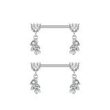 Leoxoxs 1 Pair Zircon Milk Ring Drops Oil Milk Ring Nail Piercing Ornaments