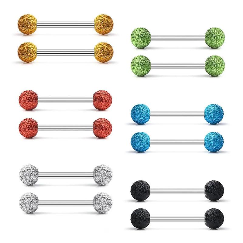 14G Wrinkled Matte Ball Nipple Shield Barbell