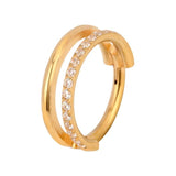 ASTM F136 Titanium Nose Ring CZ Hinged Segment Clicker Piercing Jewelry