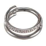 ASTM F136 Titanium Nose Ring CZ Hinged Segment Clicker Piercing Jewelry