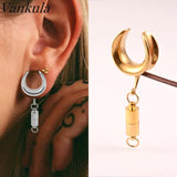 Vankula 6-25mm Stainless Steel Dangle Saddle Ear Tunnel Plug Expander