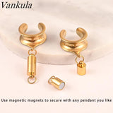 Vankula 6-25mm Stainless Steel Dangle Saddle Ear Tunnel Plug Expander