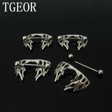 Stainless Steel Flame Crown Nipple Rings