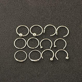 42 Pcs Nose Piercing Kit 20G 18G Stainless Steel Needles Clamps Gloves Jewelry