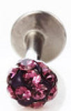 Crystal CZ Gem Lip Stud 3mm Glitter Labret Earring