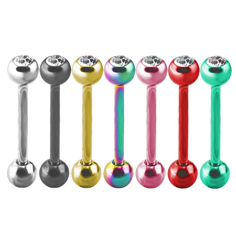 7Pcs Mixed Tongue Rings Surgical Steel Barbell Piercing Body Jewelry