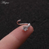 Miqiao 2pcs Zircon Star Nose Ring Piercing Jewelry
