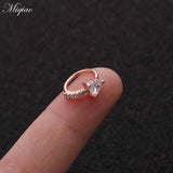 Miqiao 2pcs Zircon Star Nose Ring Piercing Jewelry