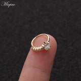 Miqiao 2pcs Zircon Star Nose Ring Piercing Jewelry