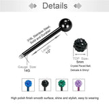 14G Tongue Ring Surgical Steel Czech Rhinestone Ball Nipple Piercing