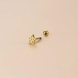Miqiao 1 Pair Stainless Steel Zircon Ear Bone Cartilage Piercing