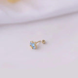 Titanium Steel Ear Stud Multi-color Love Crown Zircon