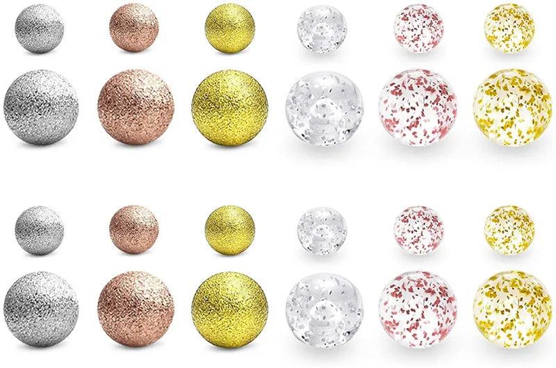 24pcs Stainless Steel Replacement Balls for 14G Body Jewelry Piercing