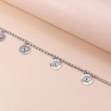 Rhinestone Evil Eye Charm Waist Chain Beach Body Jewelry