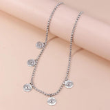 Rhinestone Evil Eye Charm Waist Chain Beach Body Jewelry