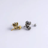 20G Surgical Steel Flower CZ Cartilage Piercing Snake Earrings