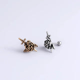 20G Surgical Steel Flower CZ Cartilage Piercing Snake Earrings