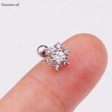 2pcs Stainless Steel Snow Moon Flower Stud Earrings