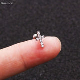 2pcs Stainless Steel Snow Moon Flower Stud Earrings