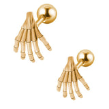 External Thread Ghost Claw Zircon Ear Bone Ring